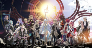 The cast of Conquest (Left) faces the cast of Birthright (Right).