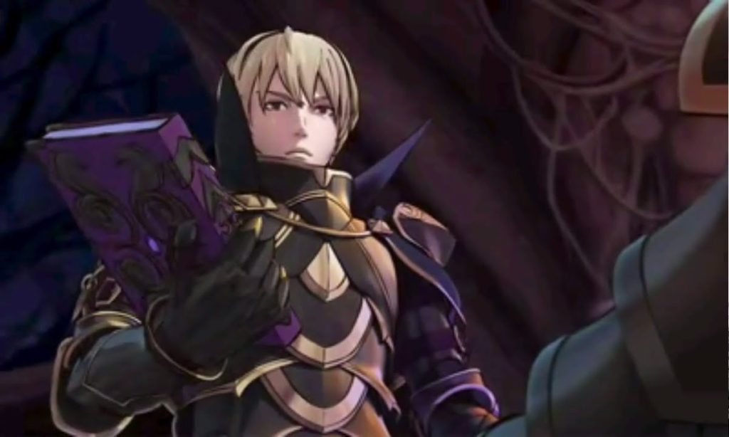 Leo, a Nohr sibling, wielding his tome, Brynhildr.